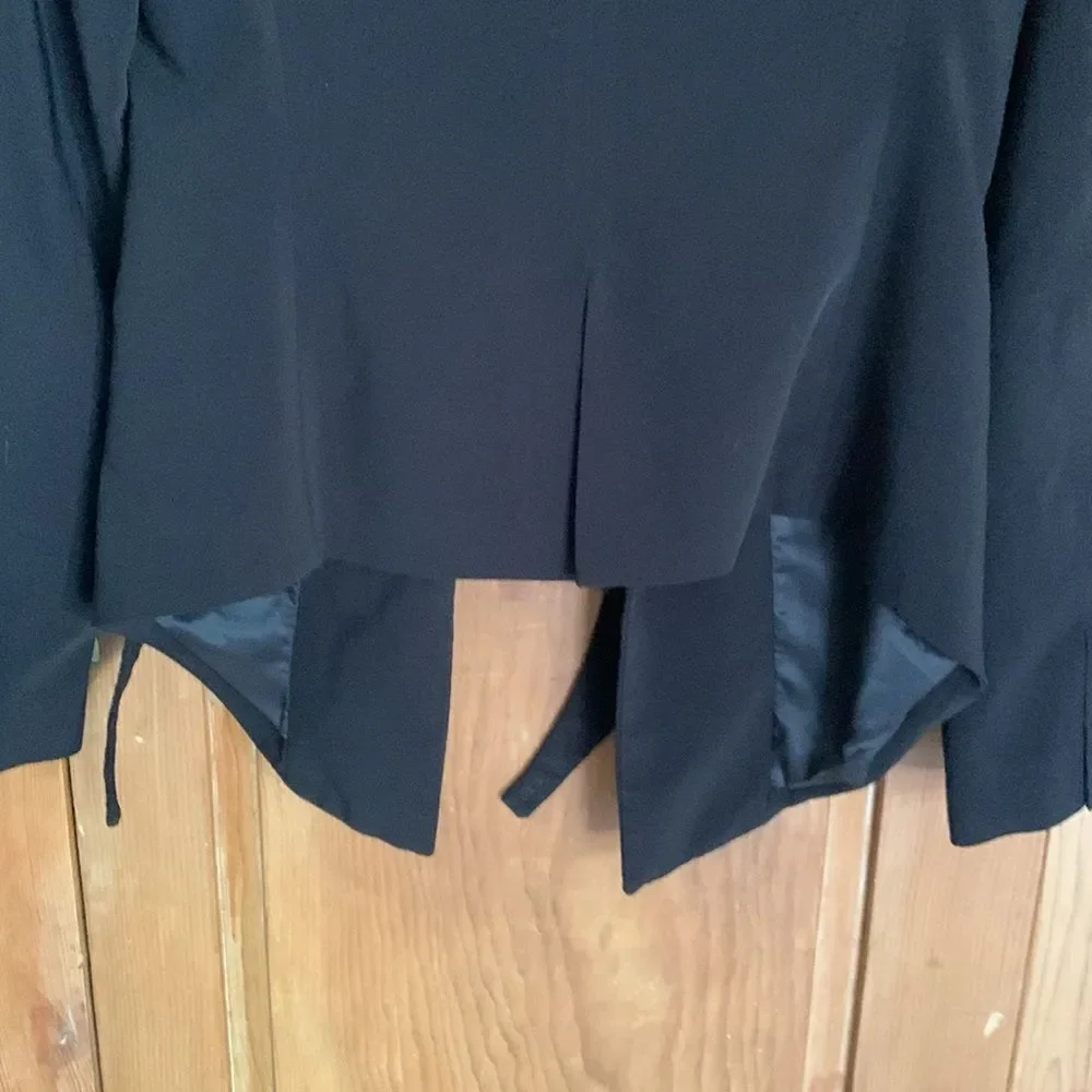 Alice + Olivia black long draped collar tuxedo style blazer